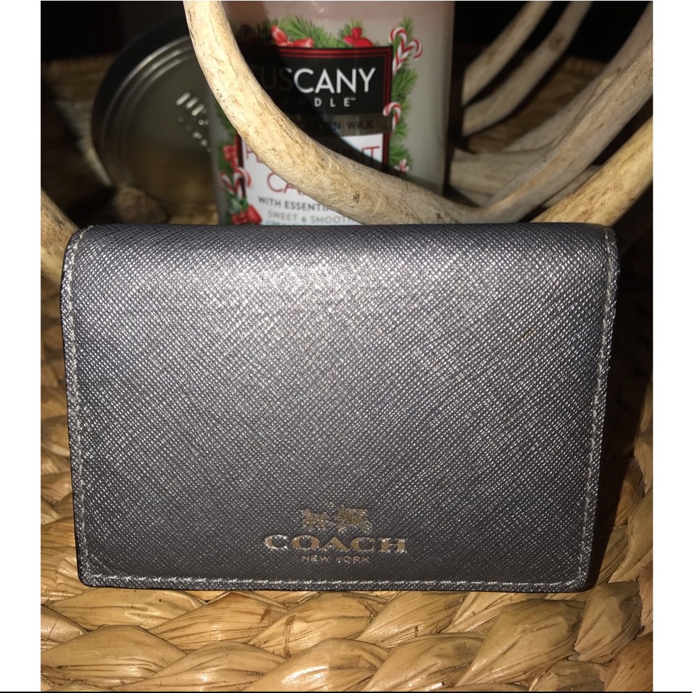 Coach silver gray wallet